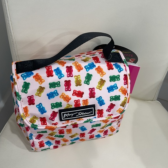 Betsey Johnson Pink/Blue/Multi Colors "Gummy Bears" Insulated Lunch Tote Bag - Picture 2 of 5